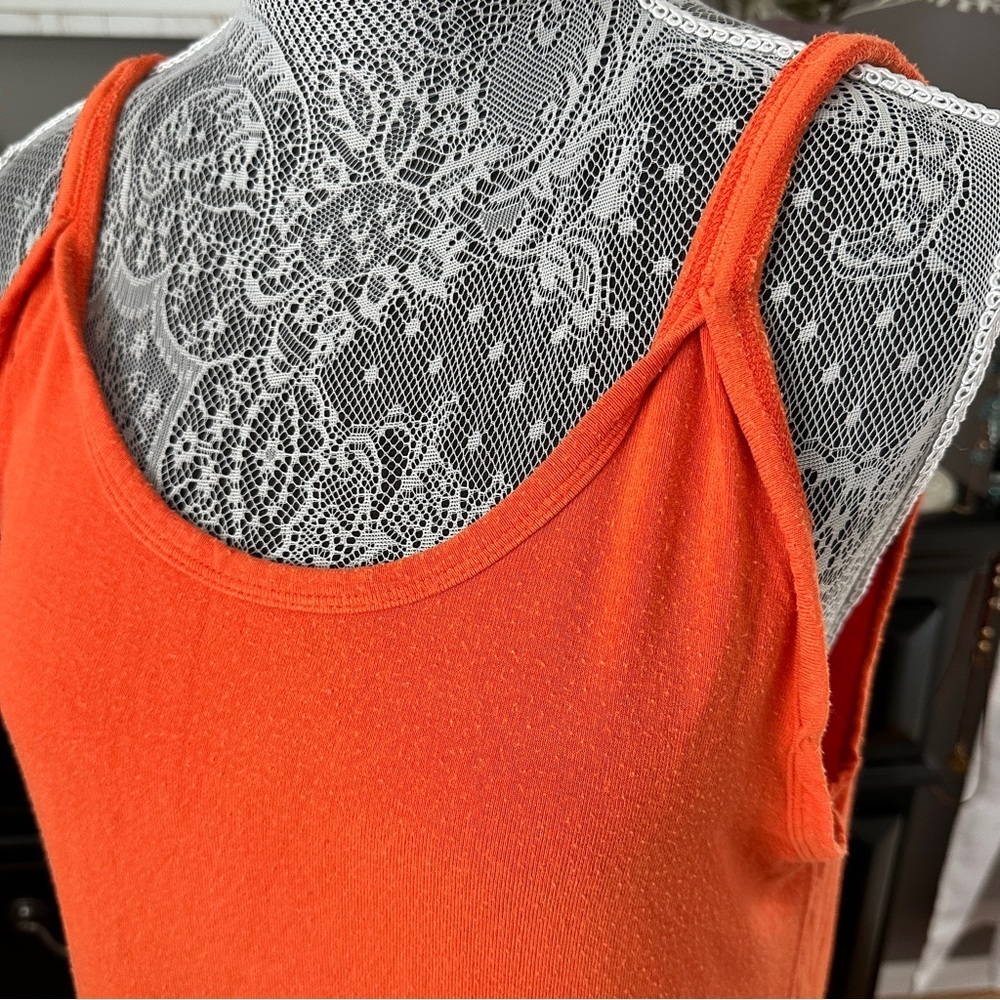 We The Free Bright Orange Scoop Neck Soft Knit, Easy Fit, Layering Essential S - Picture 3 of 11